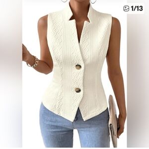 Mina Self Cream Vest Size S